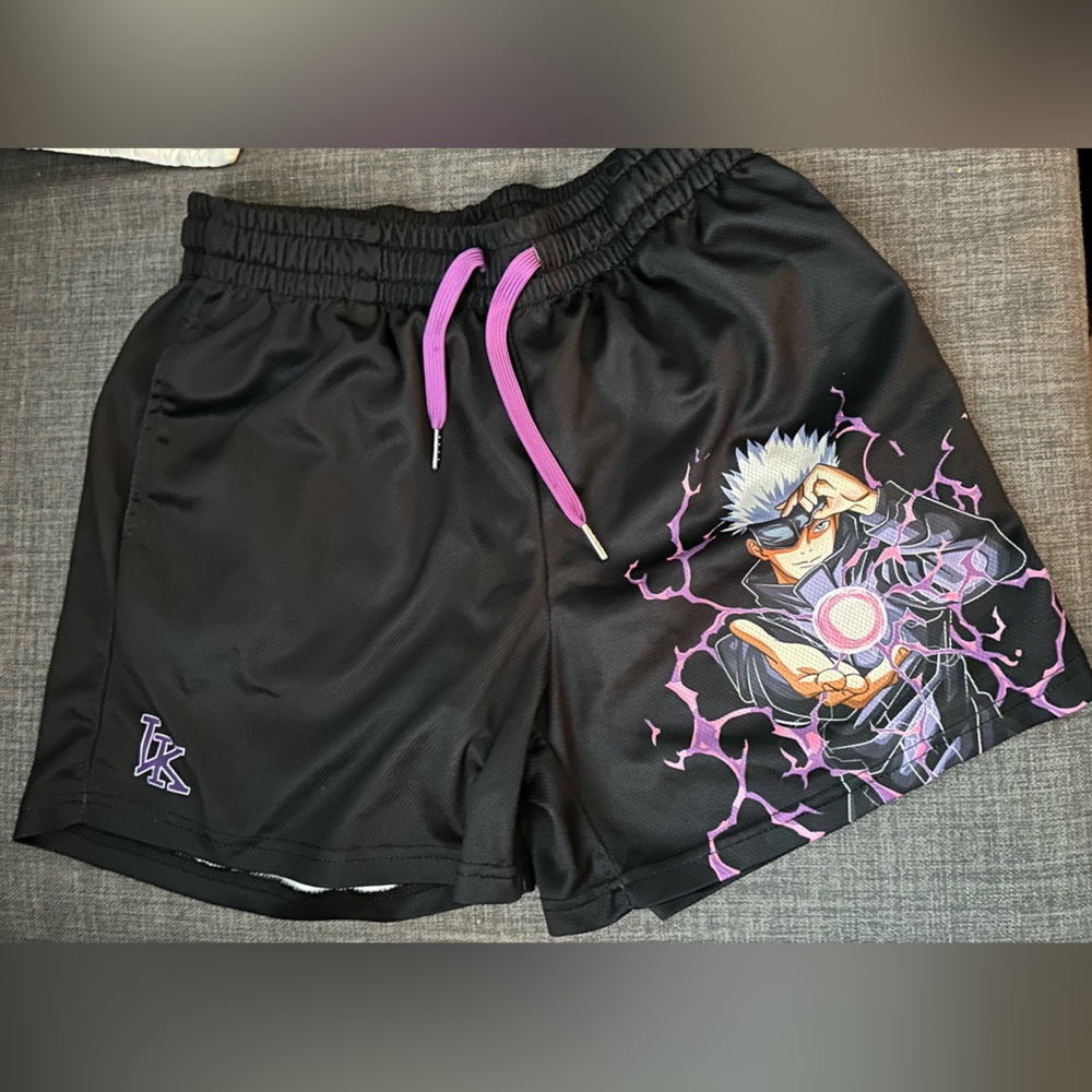 3 Anime Graphic Black Shorts - Size M